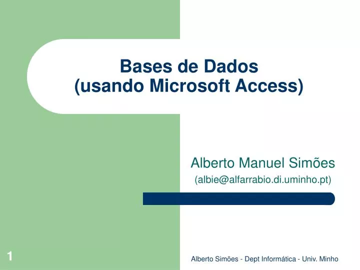 bases de dados usando microsoft access