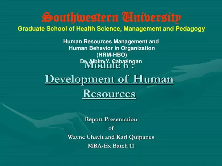 module 6 development of human resources