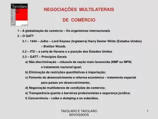 negocia es multilaterais de com rcio