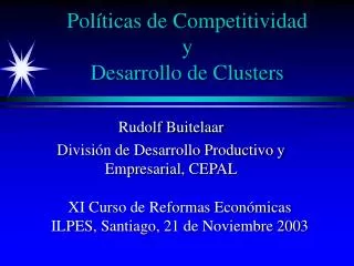 pol ticas de competitividad y desarrollo de clusters