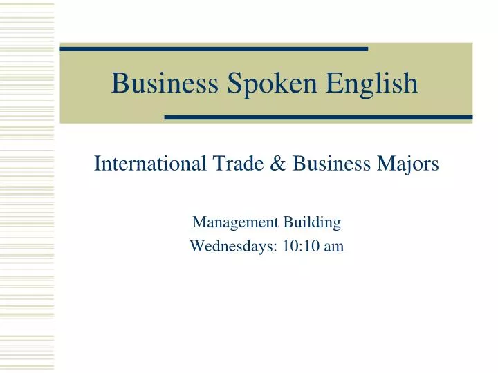 business spoken english