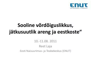 sooline v rd iguslikkus j tkusuutlik areng ja eestkoste