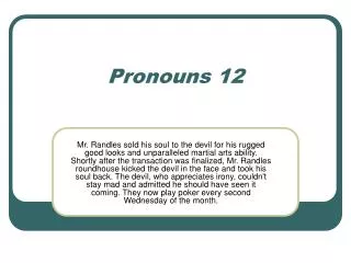 Pronouns 12