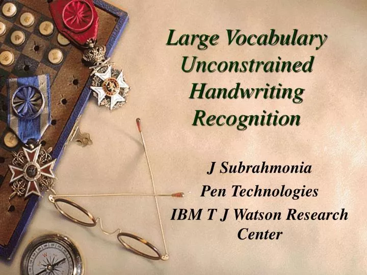 large vocabulary unconstrained handwriting recognition
