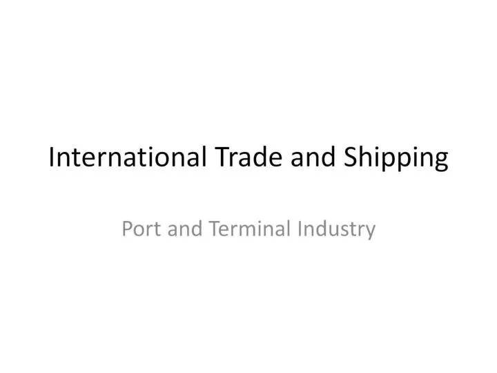 international trade and shipping