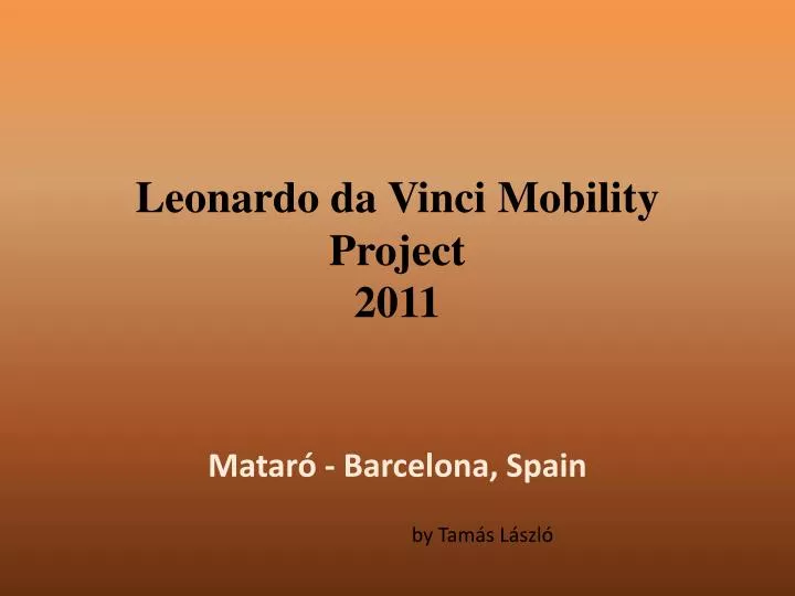 leonardo da vinci mobility project 2011