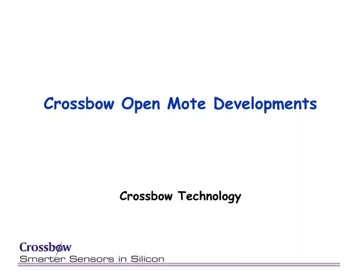 crossbow open mote developments