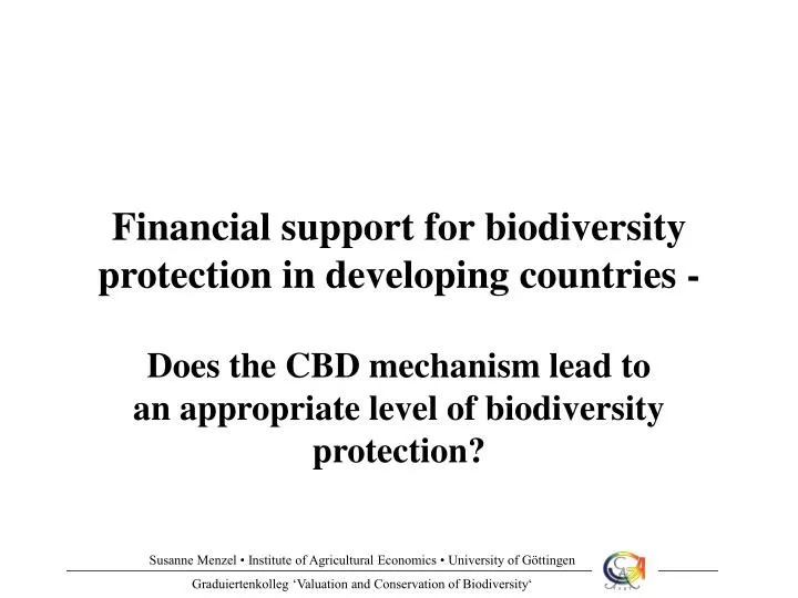 financial support for biodiversity protection in developing countries