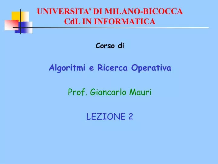 universita di milano bicocca cdl in informatica