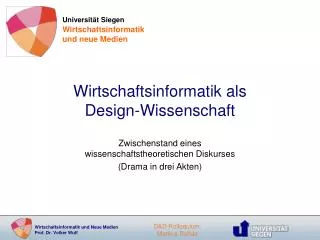 wirtschaftsinformatik als design wissenschaft
