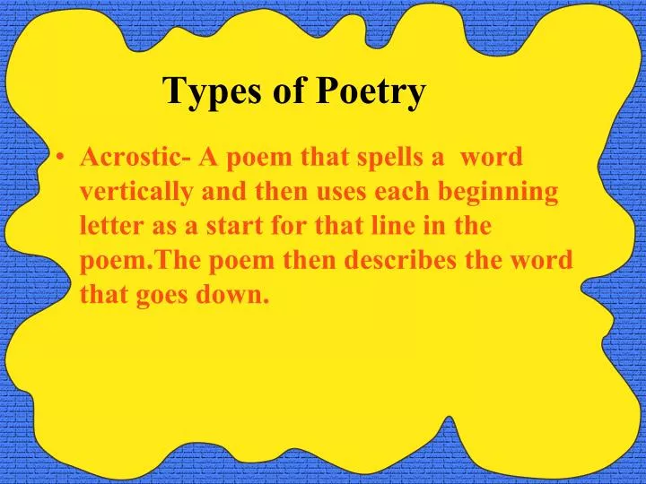 types of poems powerpoint presentation