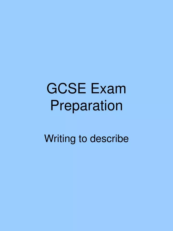 gcse exam preparation