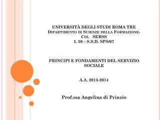 prof ssa angelina di prinzio