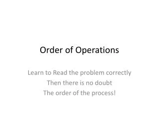order of operations