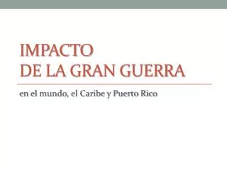 impacto de la gran guerra