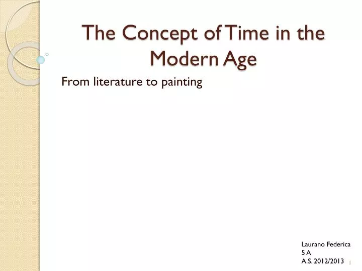 the concept of time in the modern age