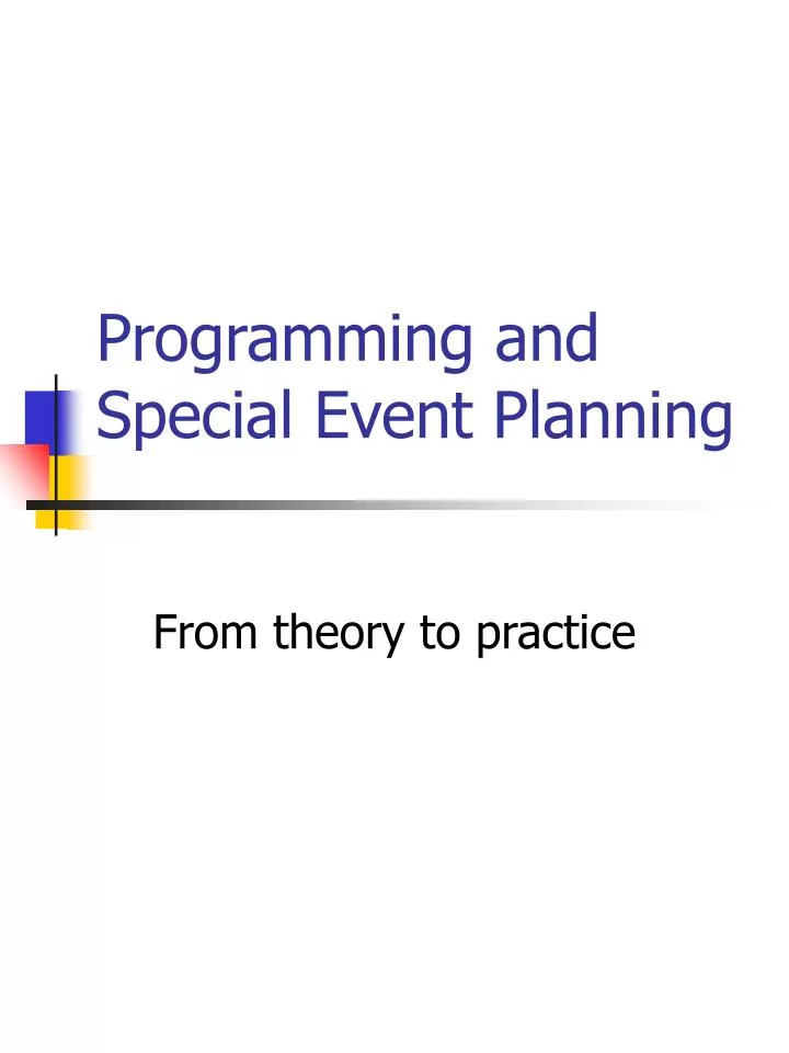 programming and special event planning