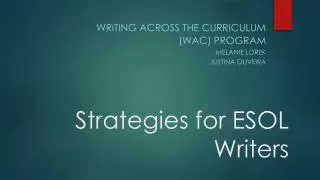 Strategies for ESOL Writers