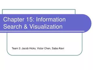 Chapter 15: Information Search &amp; Visualization