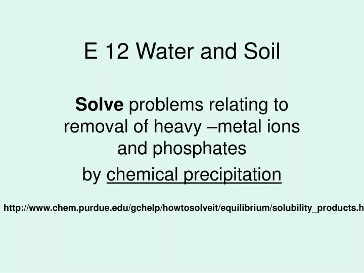e 12 water and soil