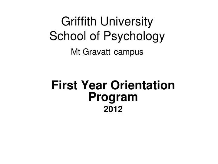 griffith university school of psychology mt gravatt campus