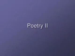 Poetry II