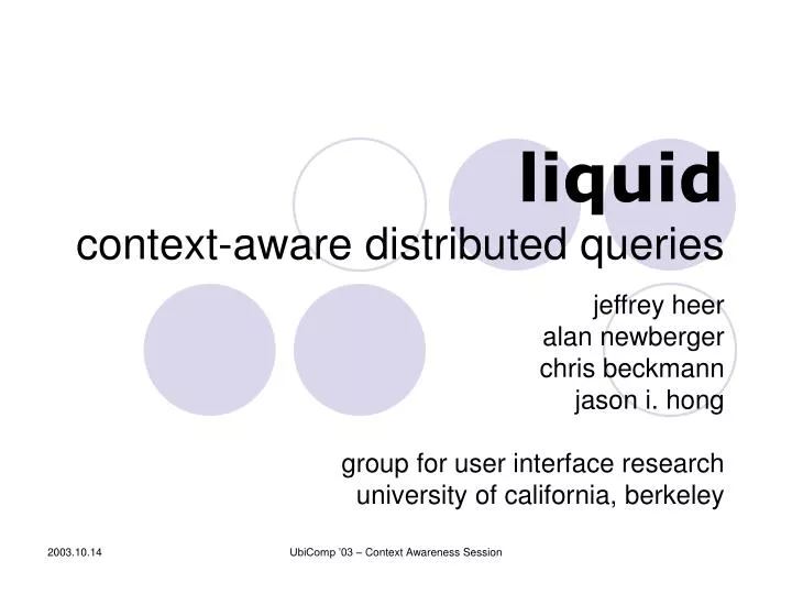 liquid context aware distributed queries