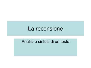 la recensione