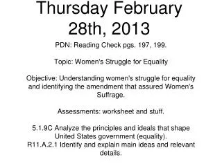 Thursday February 28th, 2013