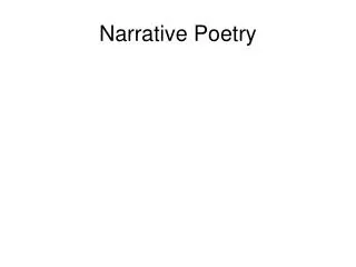 Narrative Poetry