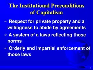 The Institutional Preconditions of Capitalism