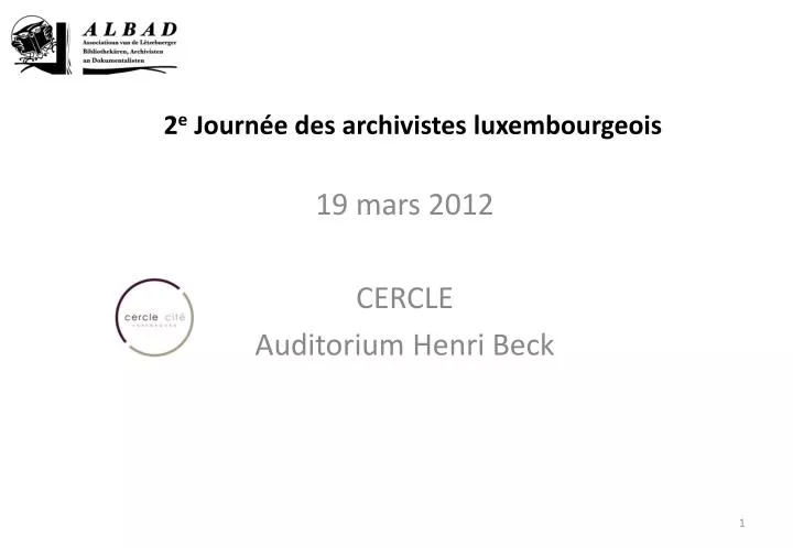 2 e journ e des archivistes luxembourgeois
