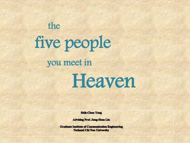 the five people you meet in heaven