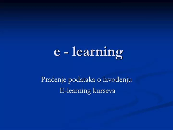 e learning