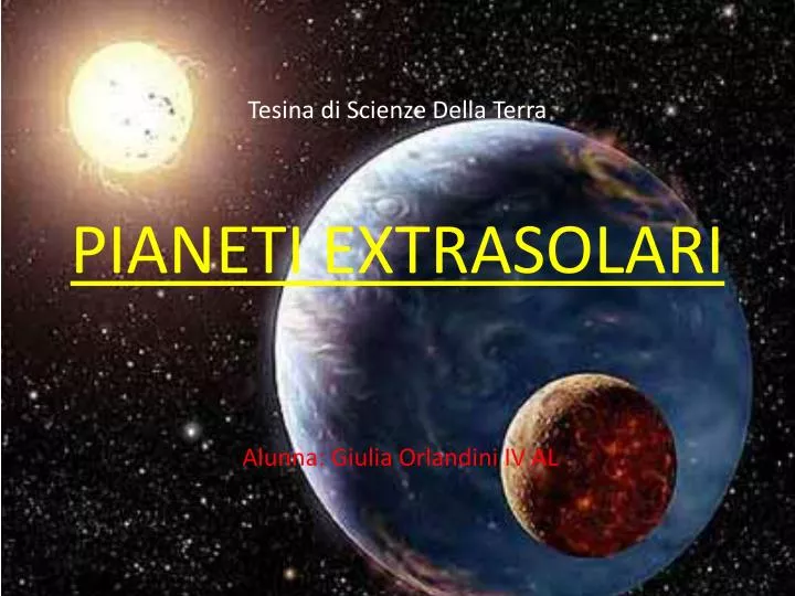 tesina di scienze della terra pianeti extrasolari