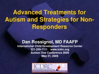 Advanced Treatments for Autism and Strategies for Non-Responders