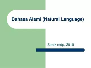 bahasa alami natural language