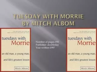 Tuesday with M orrie by Mitch A lbom