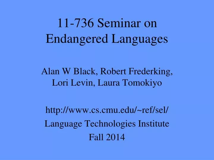 11 736 seminar on endangered languages