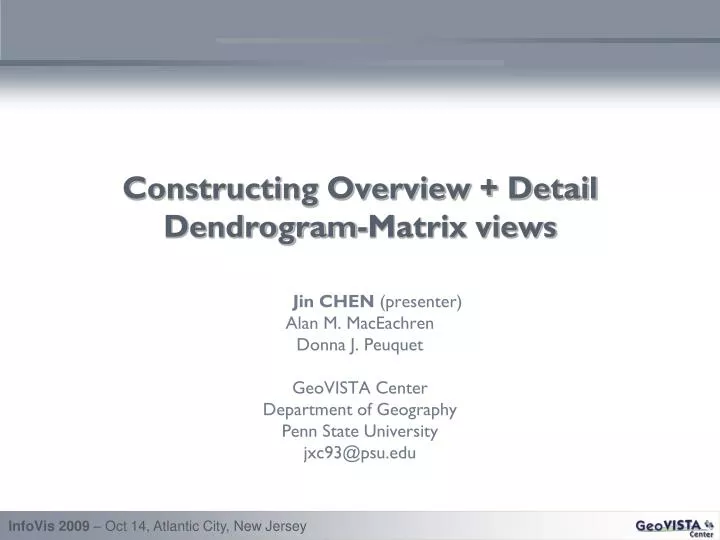 constructing overview detail dendrogram matrix views