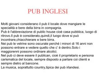 pub inglesi
