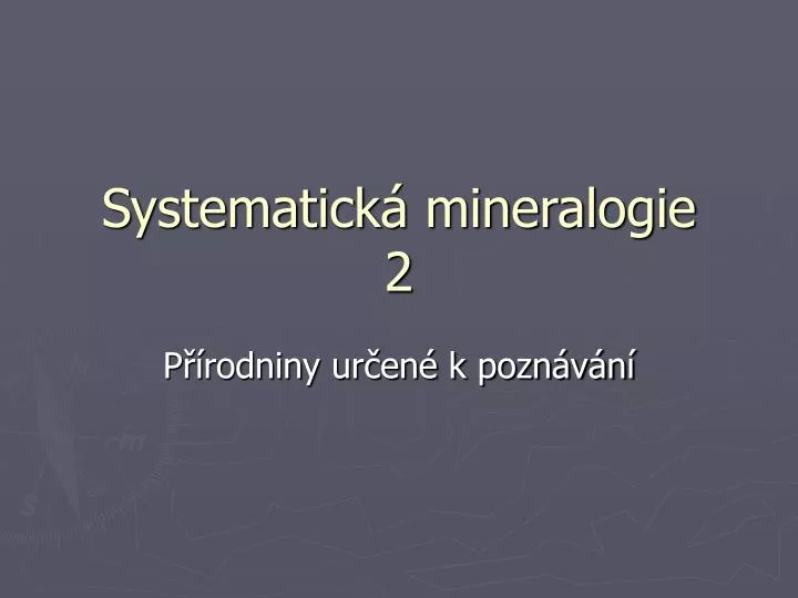 systematick mineralogie 2