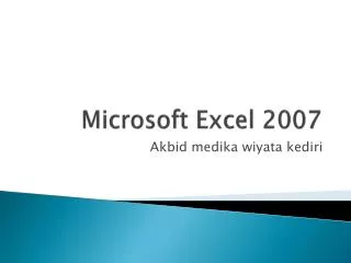 microsoft excel 2007