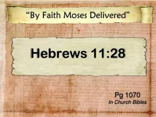 Hebrews 11:28