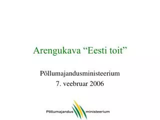 arengukava eesti toit