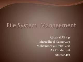 file system management