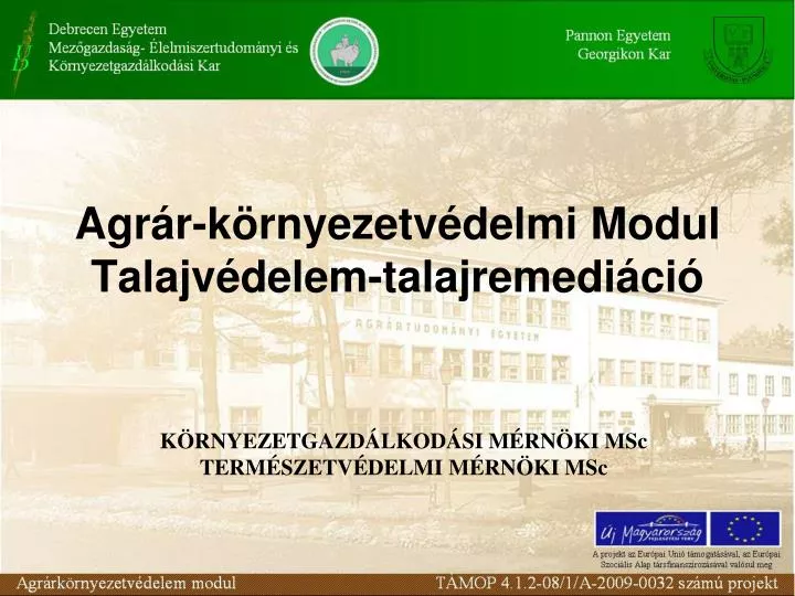 agr r k rnyezetv delmi modul talajv delem talajremedi ci