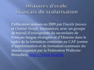 histoires d cole fran ais de scolarisation