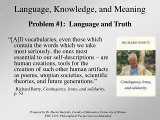Language, Knowledge, and Meaning