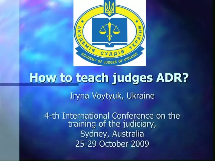 how to teach judges adr